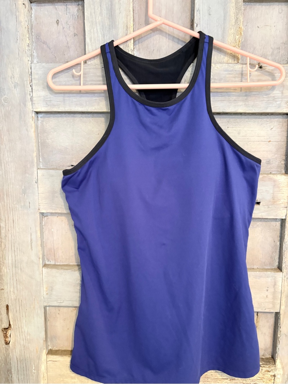 Women's Athletic Tank Top in Royal Blue with Black Trim fabletics size medium